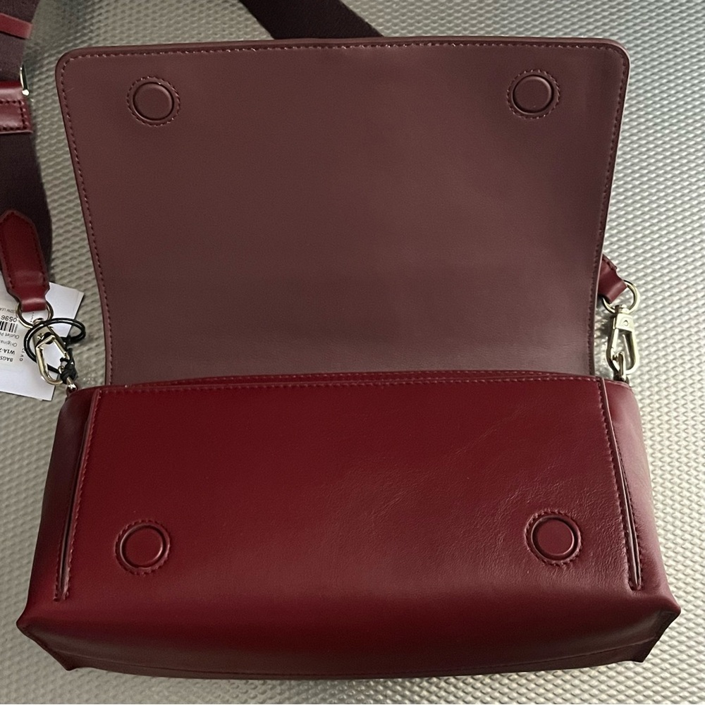 Paul Smith burgundy leather “Screen Check” crossbody bag - Picture 4 of 8